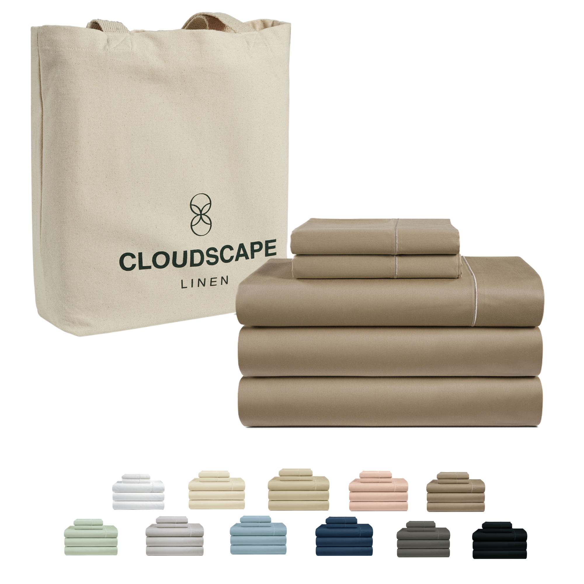 1000 Thread Count Egyptian Cotton : Taupe Bedsheet Set