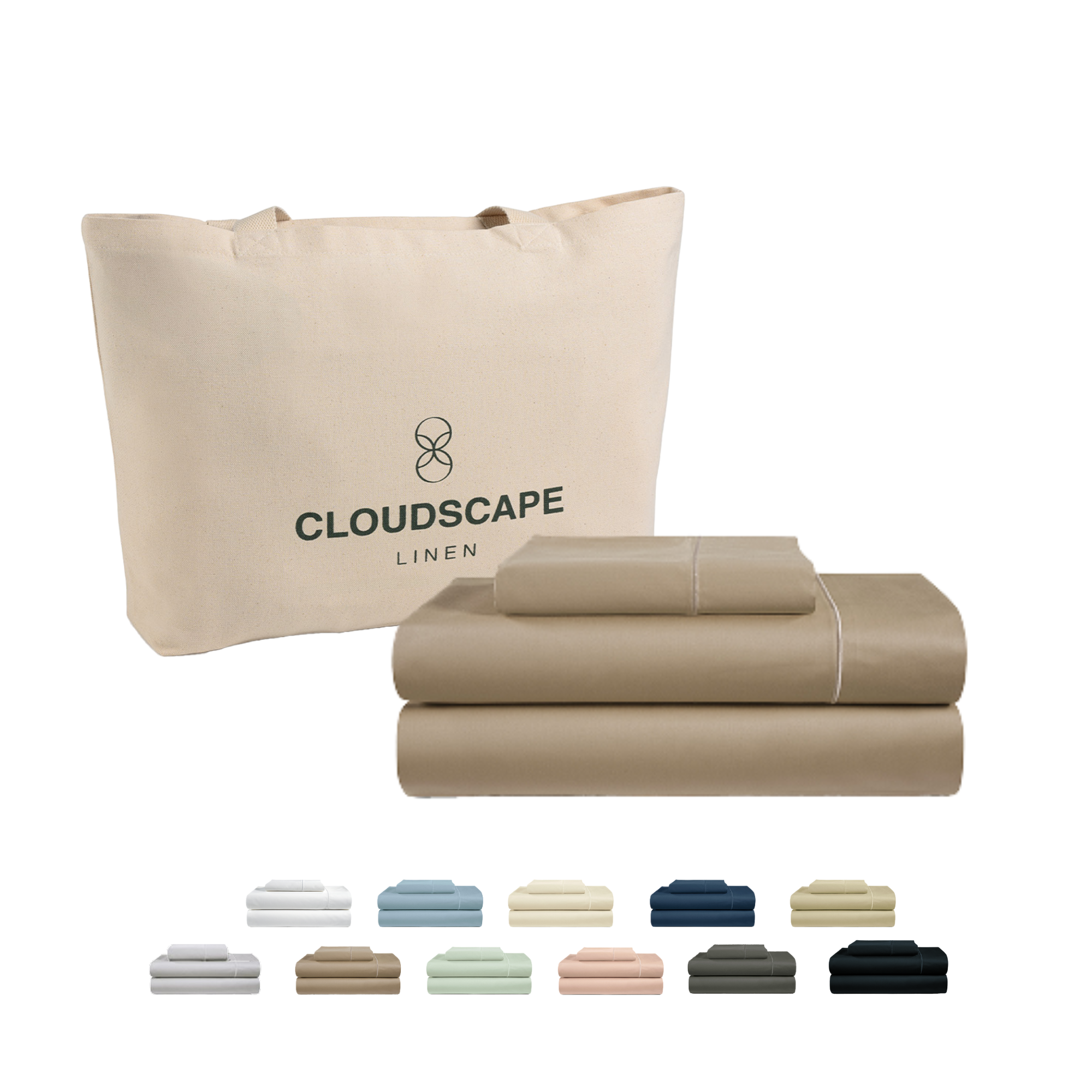 1000 Thread Count Egyptian Cotton : Taupe Bedsheet Set