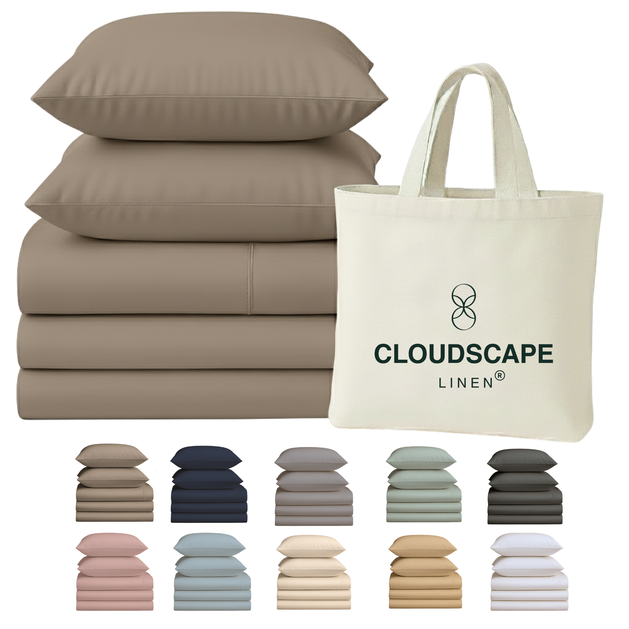 400 Thread Count Egyptian Cotton : Taupe Bedsheet Set