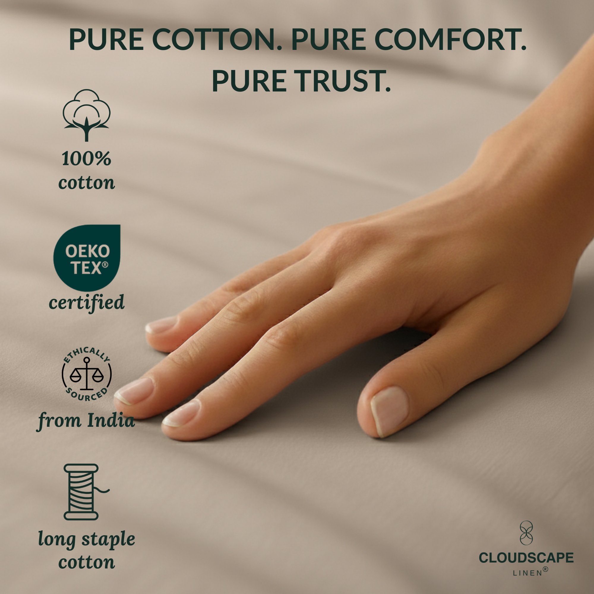 400 Thread Count Egyptian Cotton : Taupe Bedsheet Set