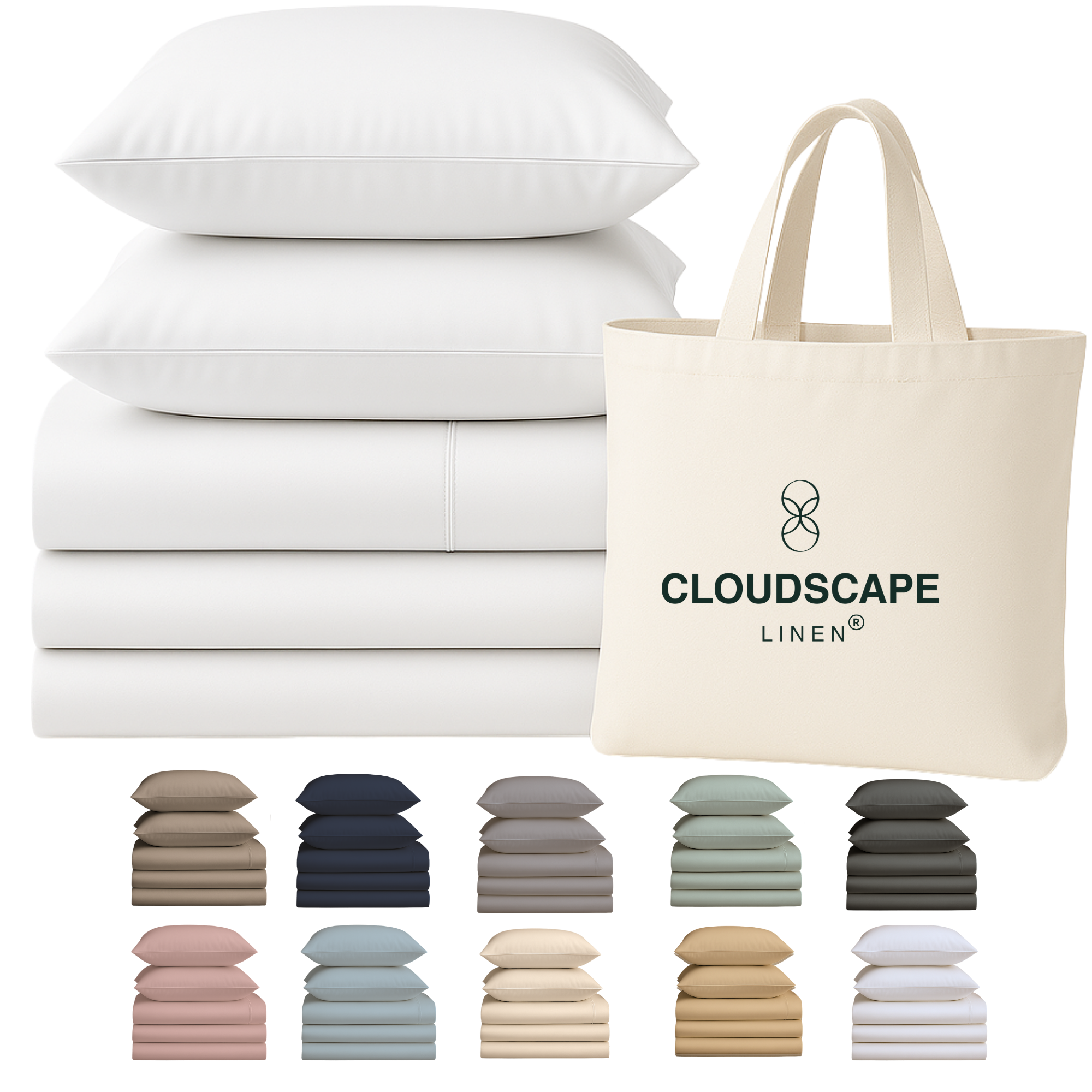 400 Thread Count Egyptian Cotton : White Bedsheet Set