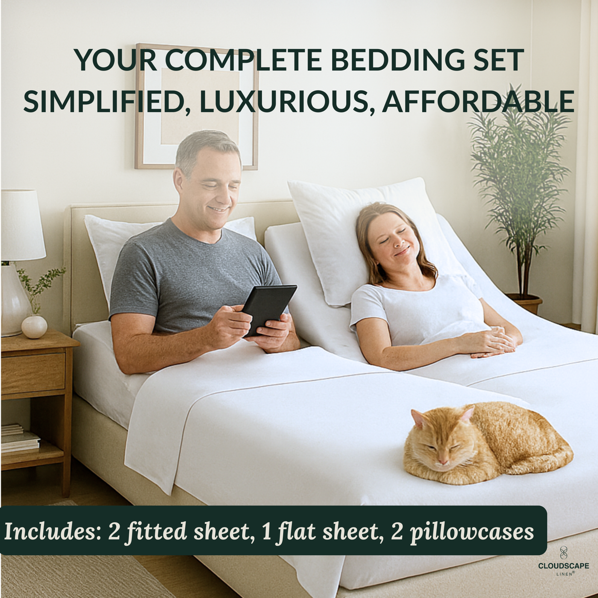 400 Thread Count Egyptian Cotton : White Bedsheet Set