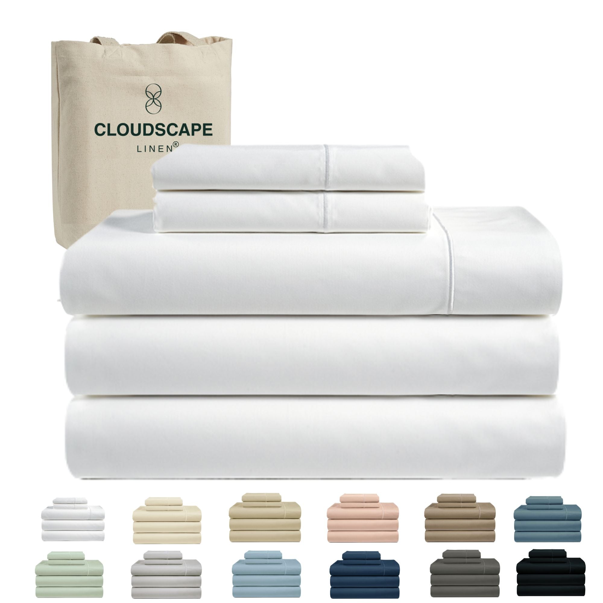 1000 Thread Count Egyptian Cotton : White Bedsheet Set