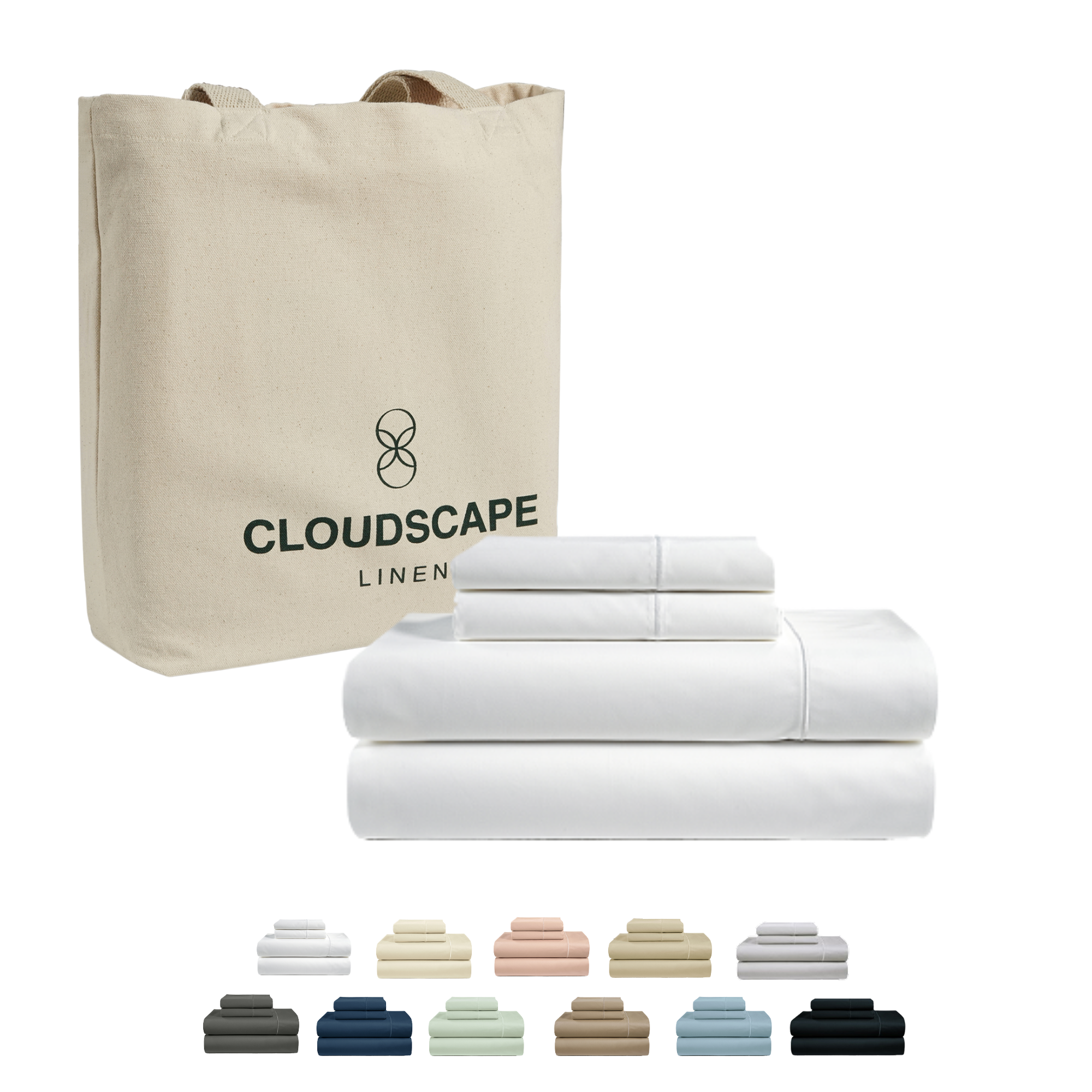 1000 Thread Count Egyptian Cotton : White Bedsheet Set