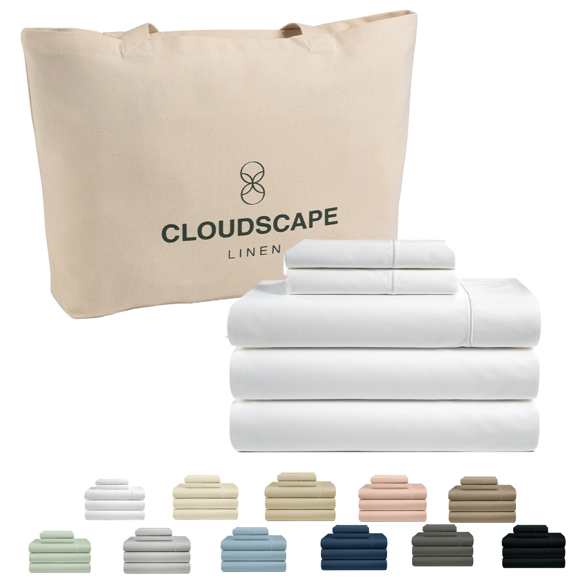 1000 Thread Count Egyptian Cotton : White Bedsheet Set