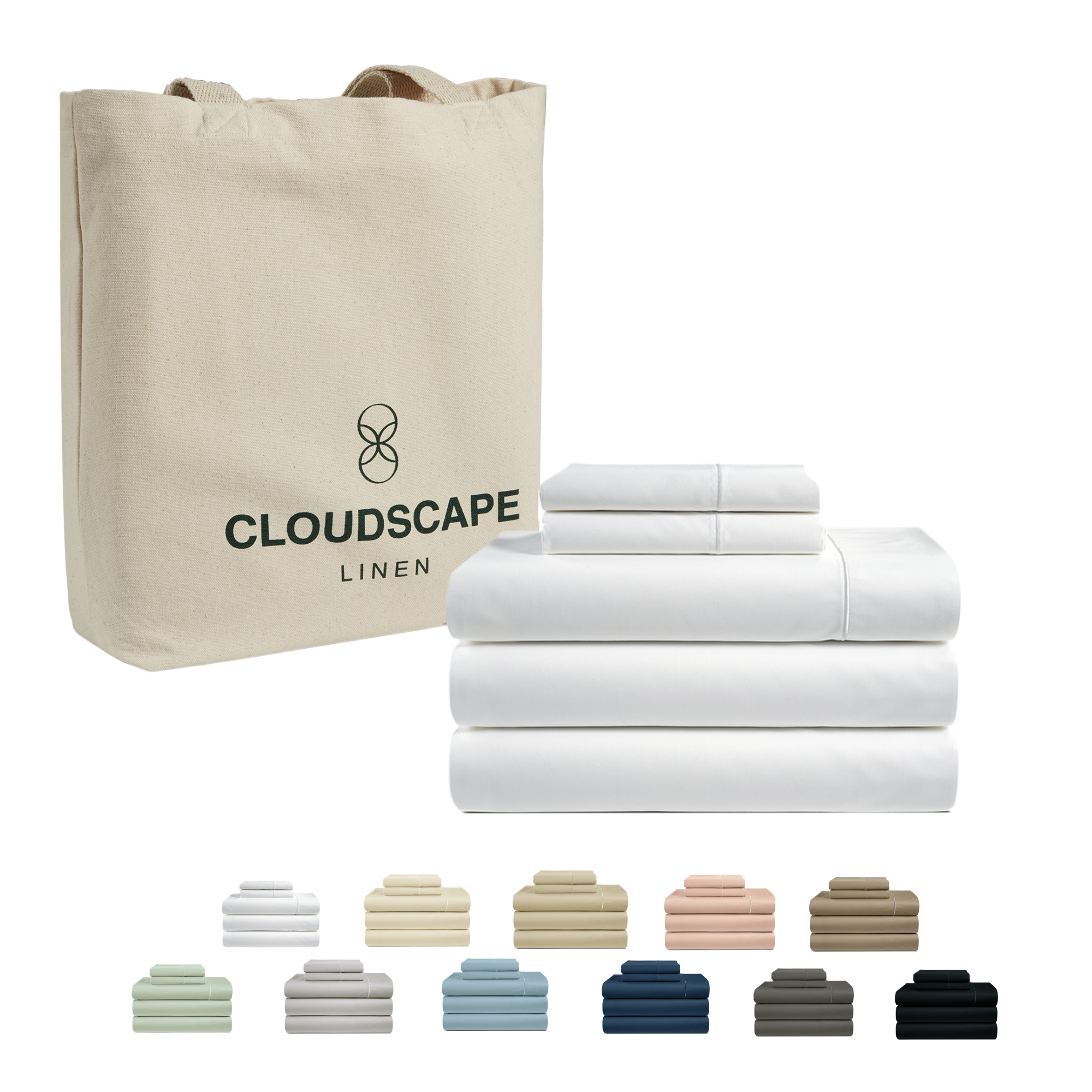 1000 Thread Count Egyptian Cotton : White Bedsheet Set